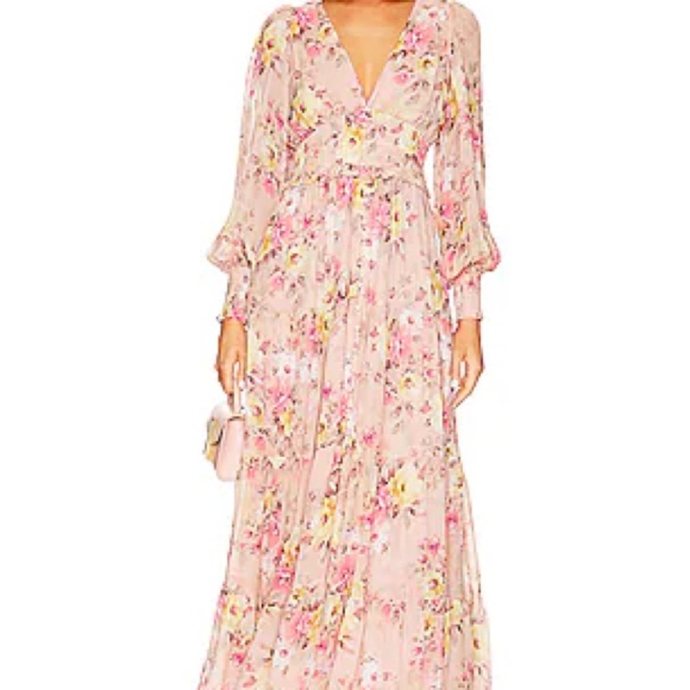 Yumi Kim Pink Long Sleeve Bishop Sleeve Sundress